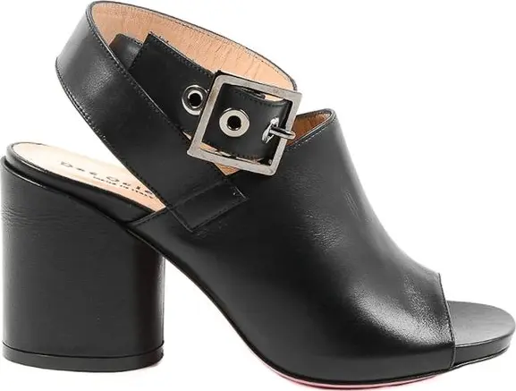 Black Leather High Heel Pumps