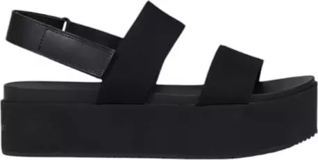 Black Organic Cotton Platform Sandals