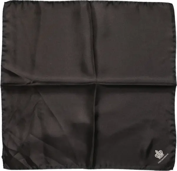 Brown DG Crown Silk Square Men Foulard Scarf