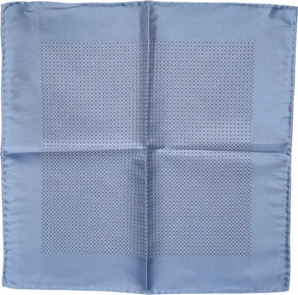 Light Blue Silk Square Men Foulard Scarf