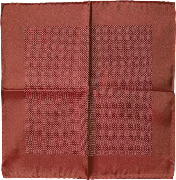 Orange Silk Square Men Foulard Scarf