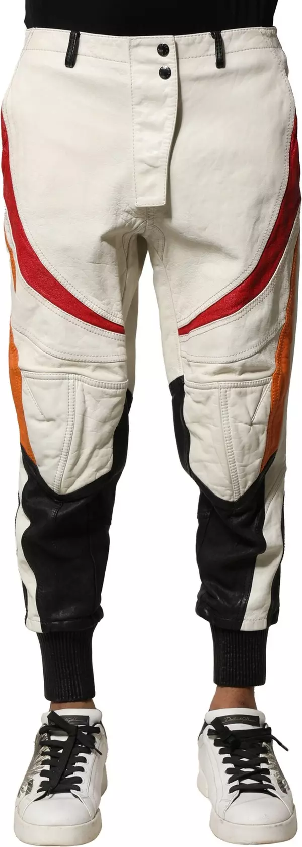 Multicolor Lambskin Tapered Men Pants