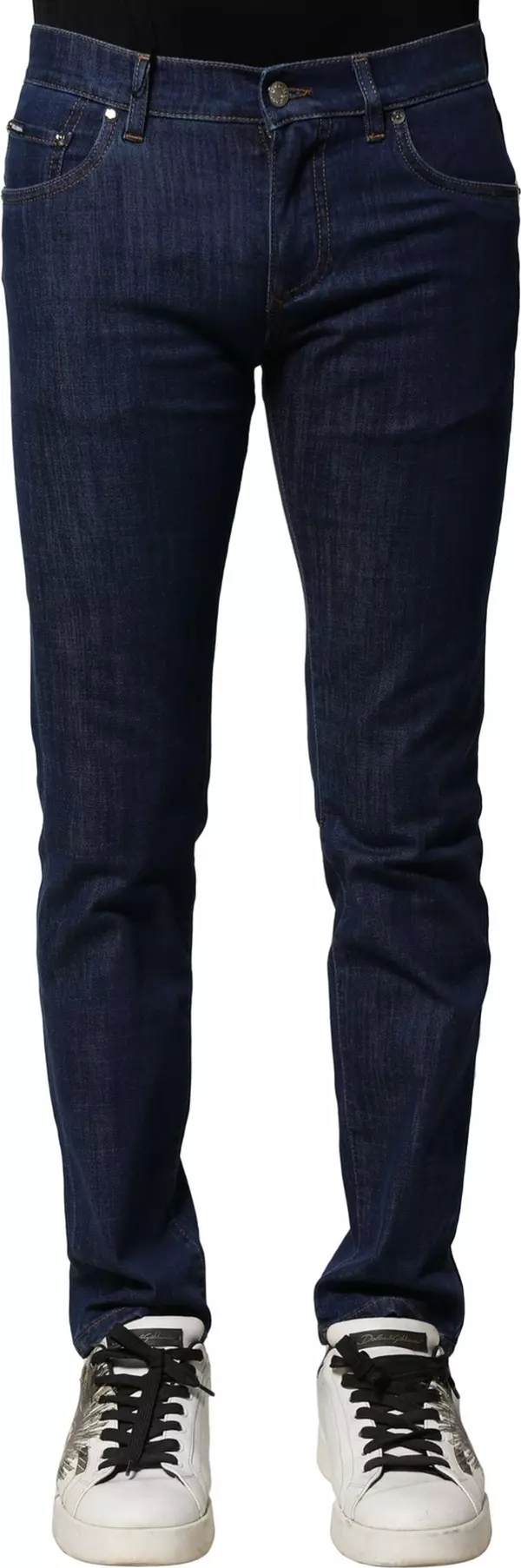 Blue Cotton Stretch Skinny Men Denim Jeans