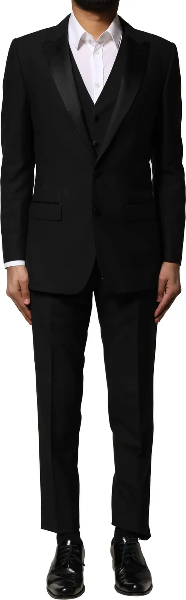 Black Wool 3 Piece Single Breasted Suit