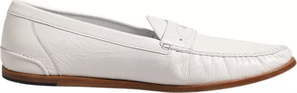White Leather Loafers Moccasins Slip On Shoes