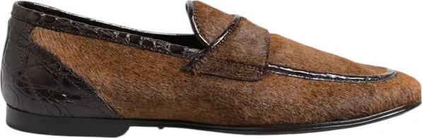 Brown Loafers Leather Slip On Men Dress Shoes