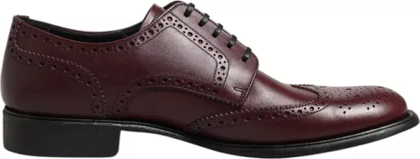 Brown Leather Lace Up Derby Dress Shoes