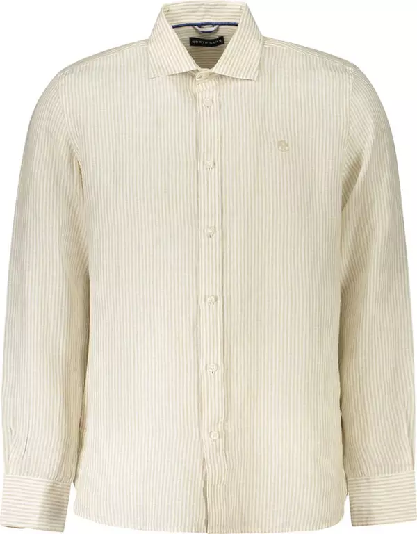 Beige Linen Men Shirt