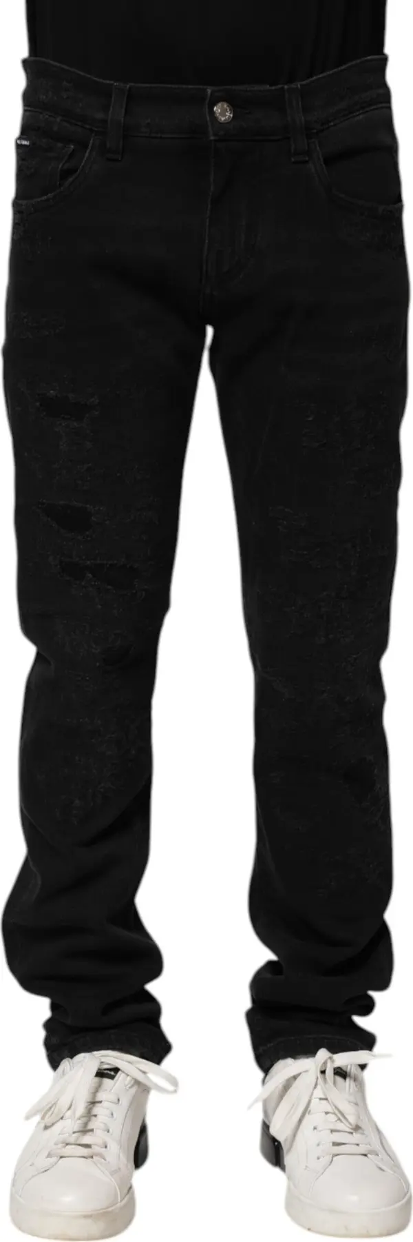 Black Cotton Skinny Men Denim Jeans