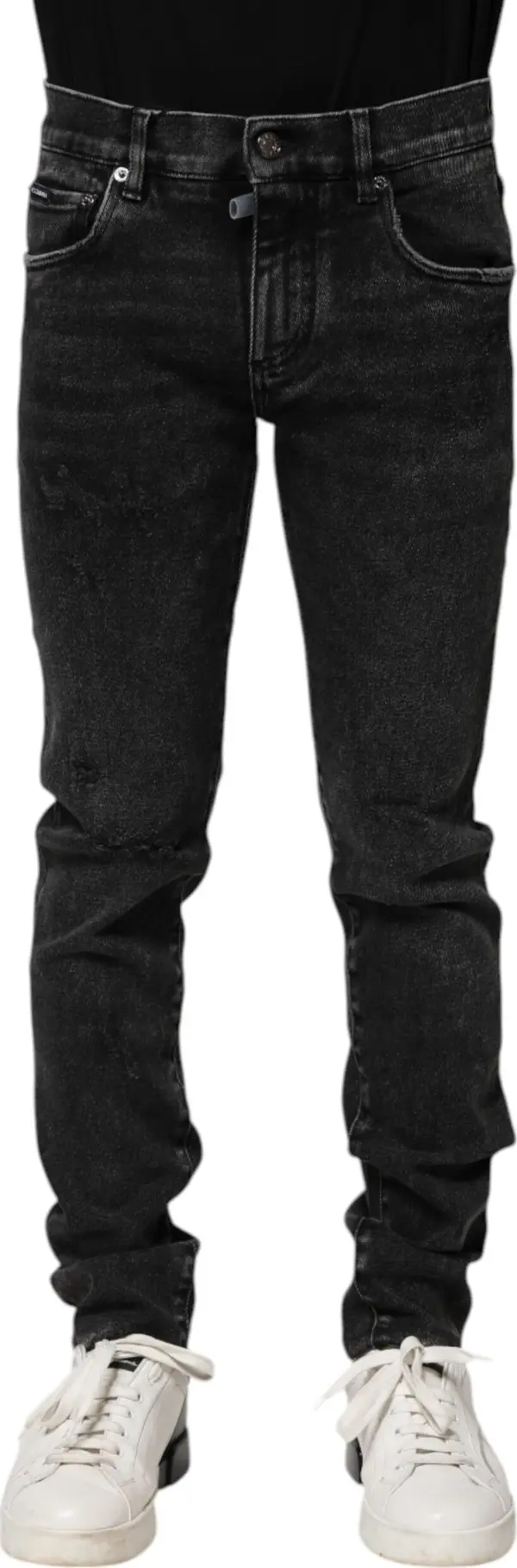Black Cotton Skinny Men Denim Jeans