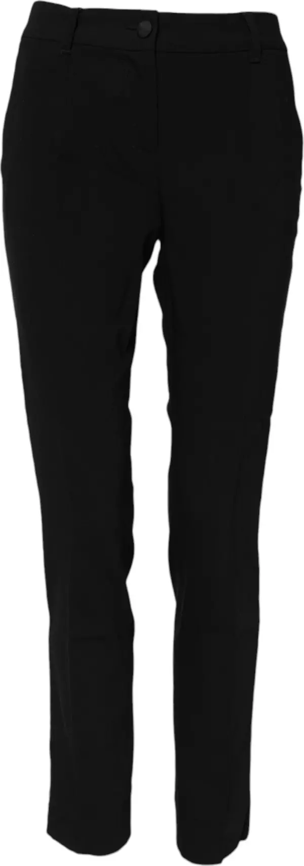 Black Wool Mid Waisted Tapered Dress Pants