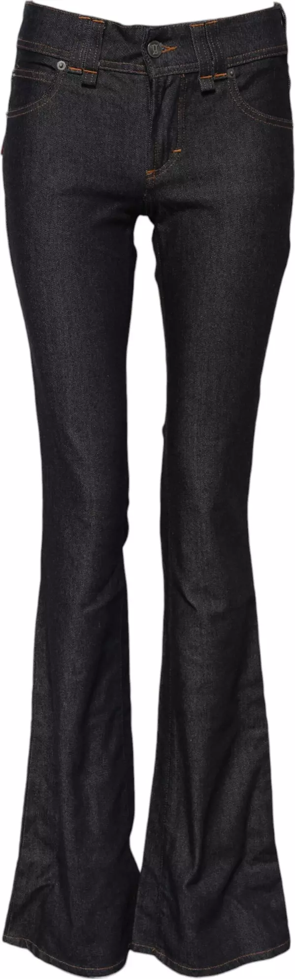 Blue Mid Waist Cotton Wide Leg Denim Jeans