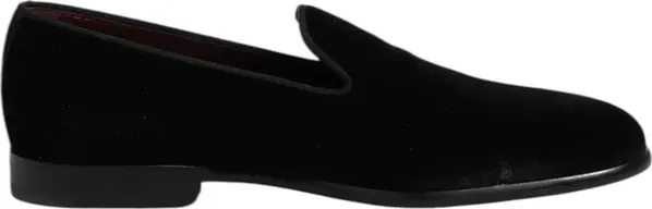 Black Velvet Slip On Loafers Formal Shoes
