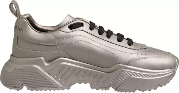 Silver DAYMASTER Leather Men Sneakers Shoes