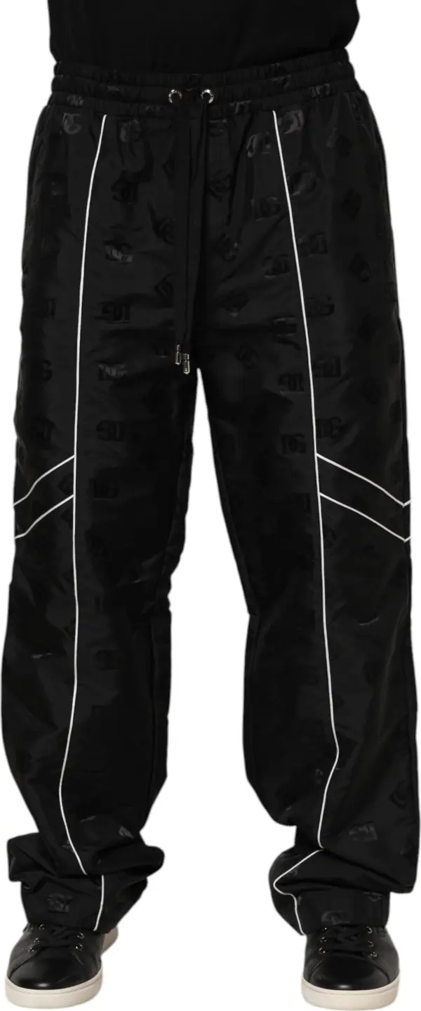 Black Cotton Straight Jogger Sweatpants Pants