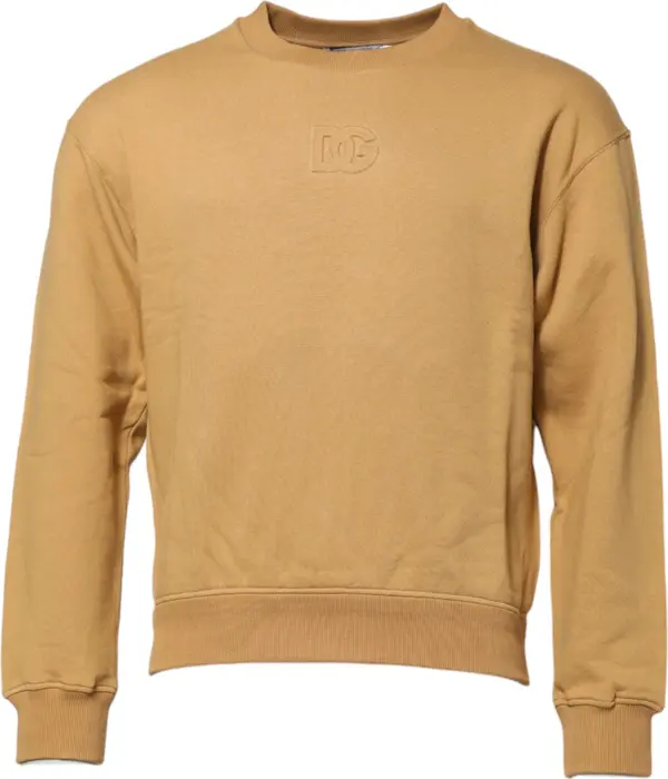 Mustard Cotton DG Embossed Pullover Sweater