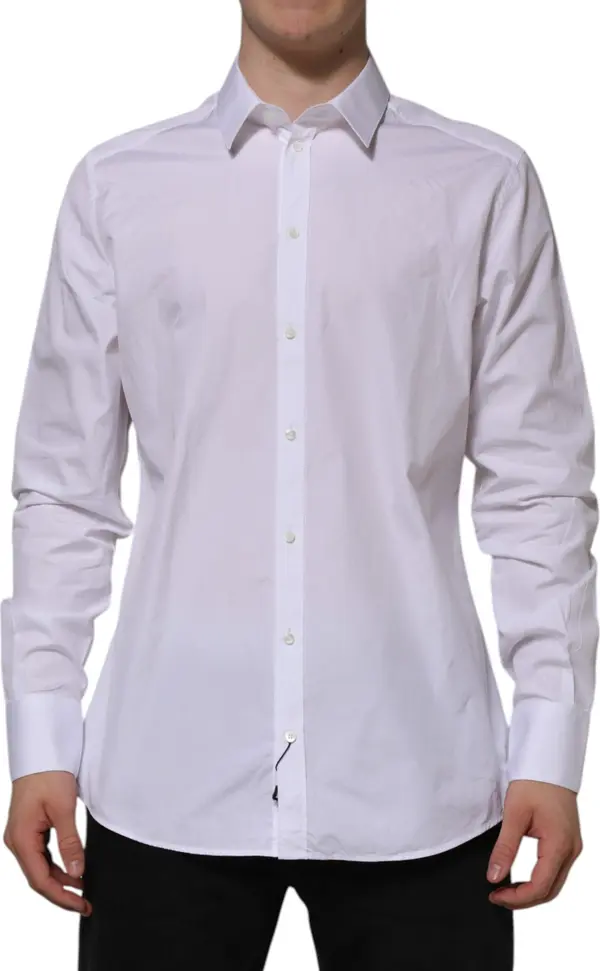 White Cotton GOLD Long Sleeves Formal Shirt