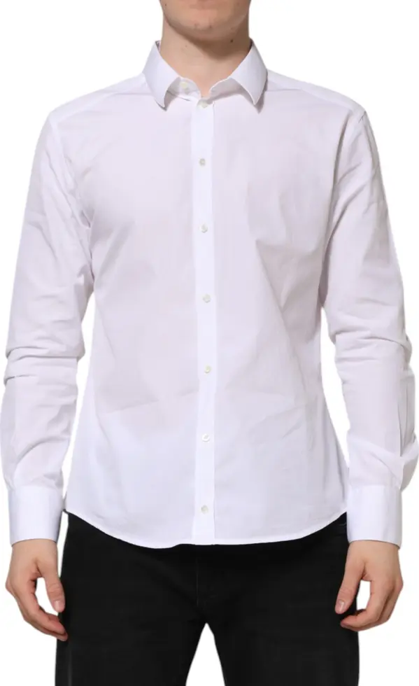 White Cotton Long Sleeves GOLD Formal Shirt