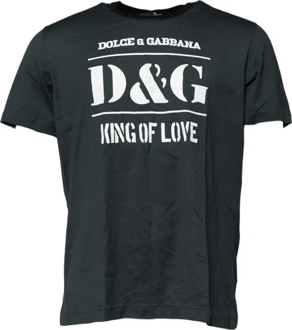Black Cotton Printed Short Sleeves T-shirt