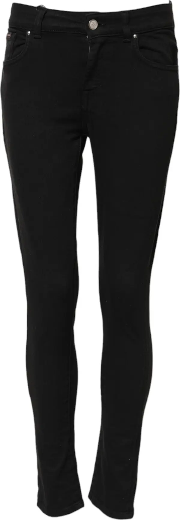 Black Cotton Skinny Mid Waist Denim Jeans