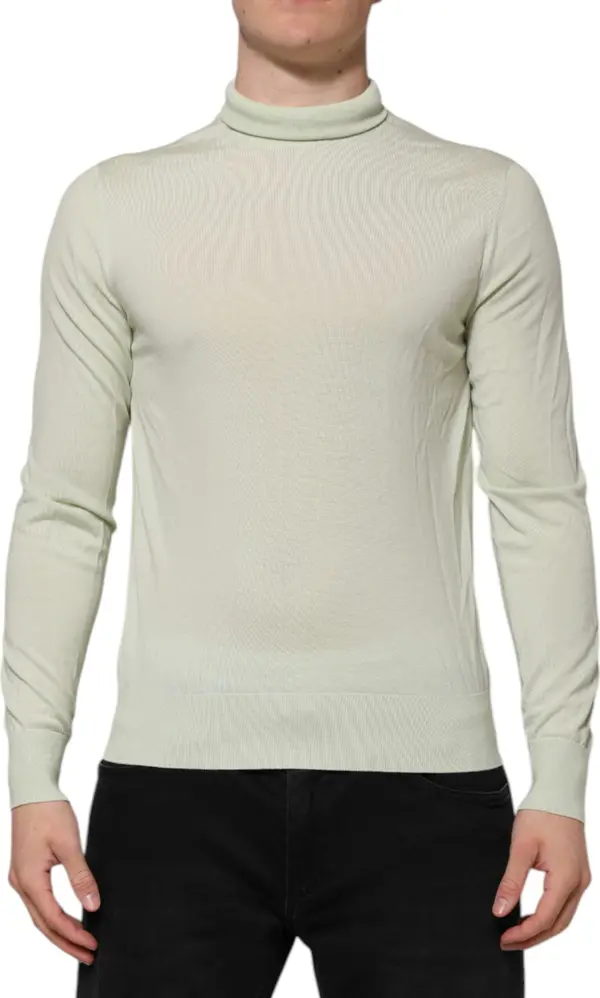 Mint Green Wool Turtleneck Pullover Sweater