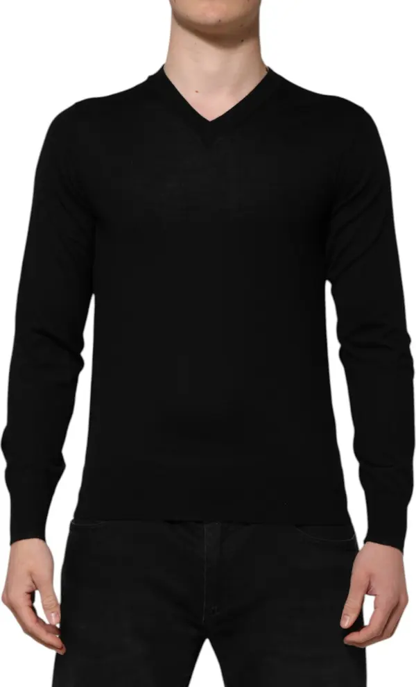 Dark Gray Embroidered Logo Pullover Sweater