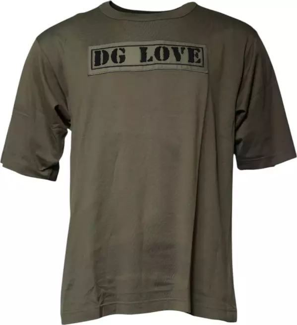 Army Green DG Love Cotton Crew Neck T-shirt