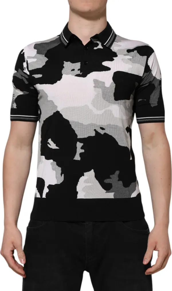 Multicolor Camouflage Collared Polo T-shirt