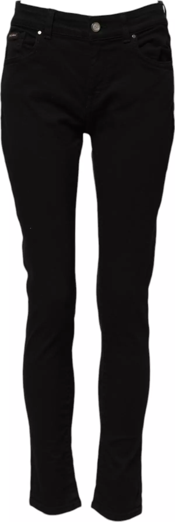 Black Cotton Logo Skinny Mid Waist Denim Jeans