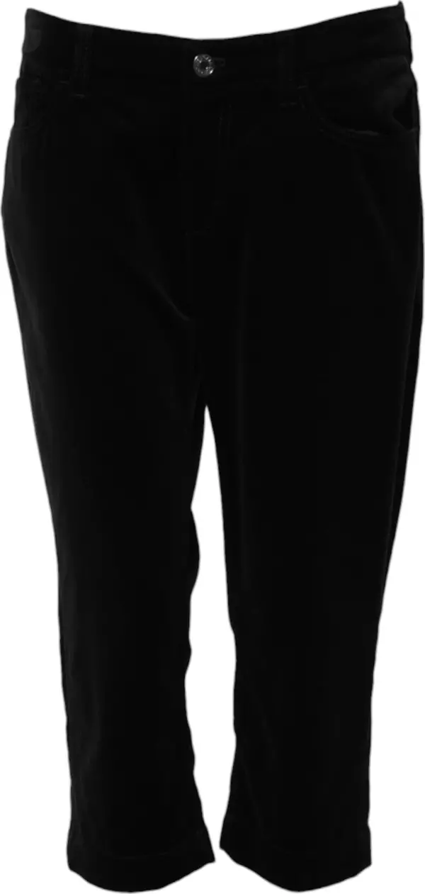 Black Cotton Skinny Capri Cropped Denim Jeans