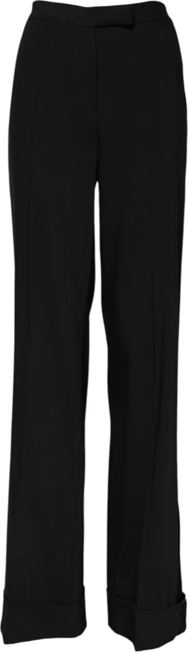 Black Wool High Waist Flared Pants