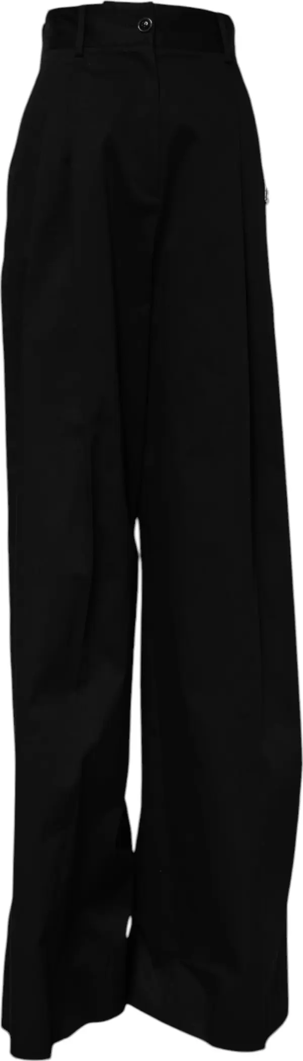 Black Cotton HighWaist Wide Leg Pants