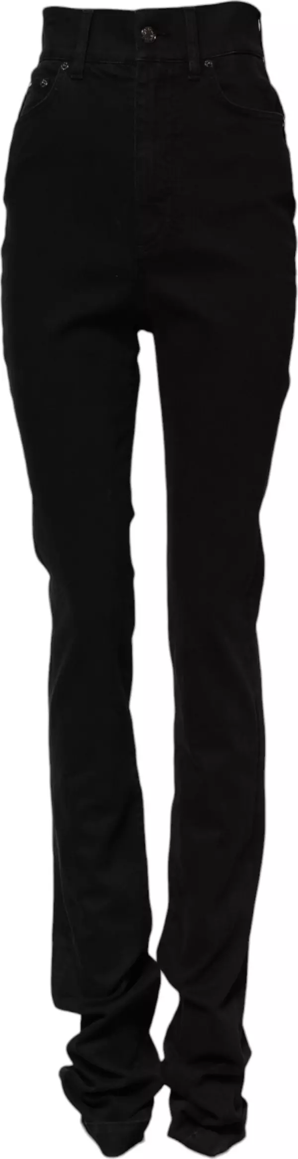 Black Cotton High Waist Skinny Denim Jeans