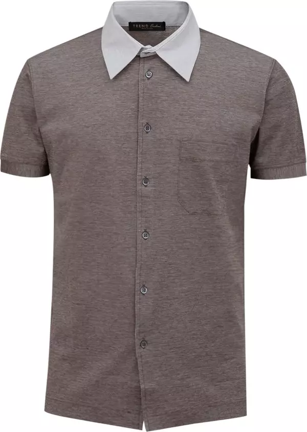 Bicolor Cotton Shortsleeve Shirt