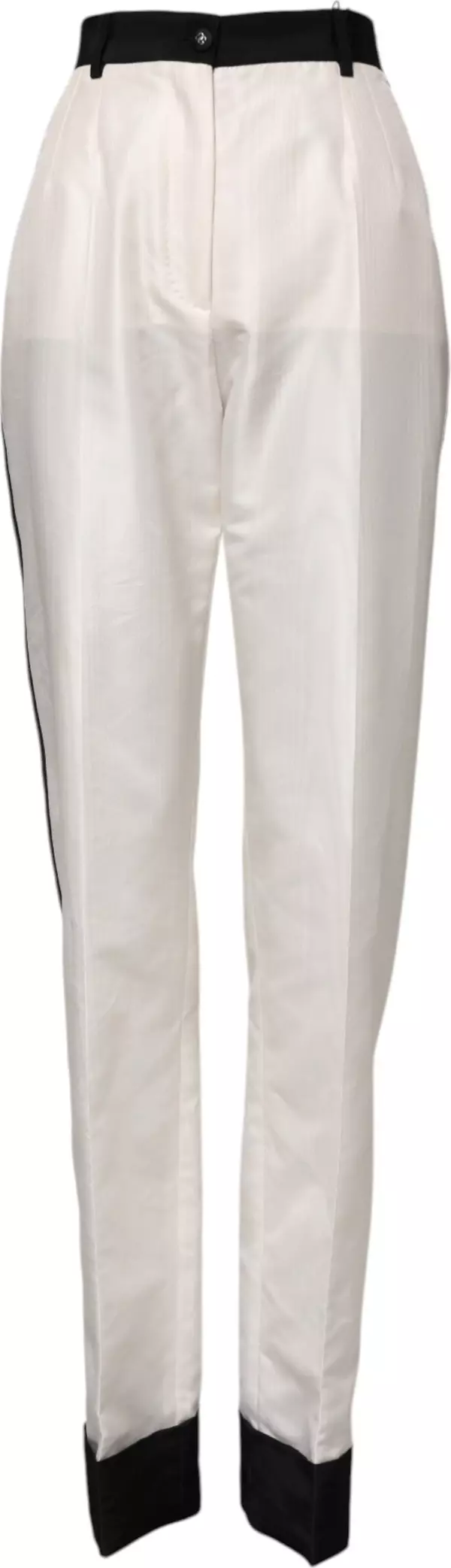 White High Waist Straight Dress Trouser Pants