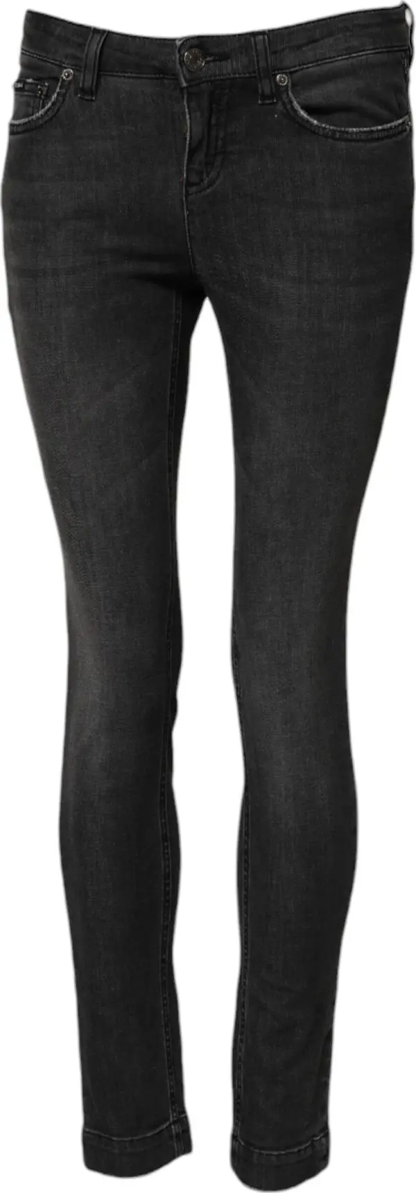 Black Cotton Low Waist Skinny Denim Jeans