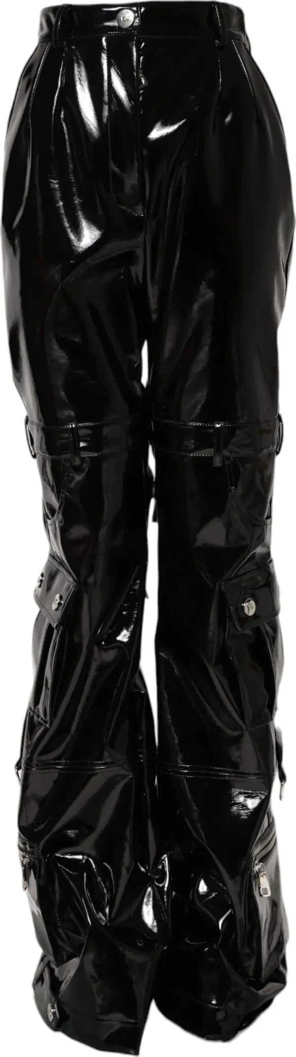 Black High Waist Cargo Bootcut Pants
