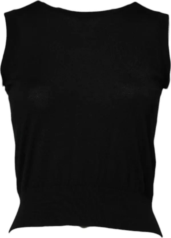 Black Cashmere Sleeveless Women Tank T-shirt