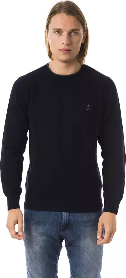 Blue Wool Men Sweater