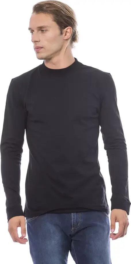 Black Cotton Men's Sweater