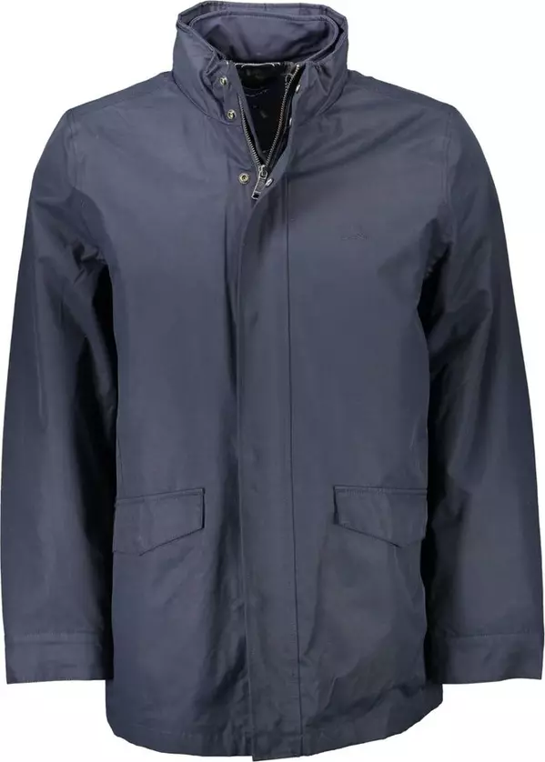 Blu Polyester Men's Jacket