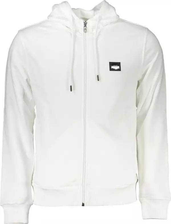 White Cotton Men's Hooded Sweater