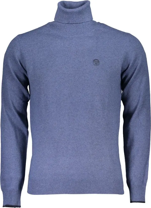 Blu Poliammide Men Sweater Turtleneck