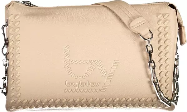 Beige Polyurethane Women Handbag