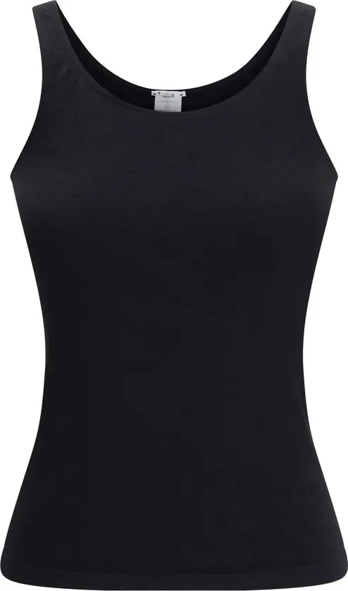 Black Cotton Sleeveles T-Shirt