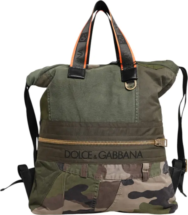 Military Green Patchwork Rucksack Backpack Bag