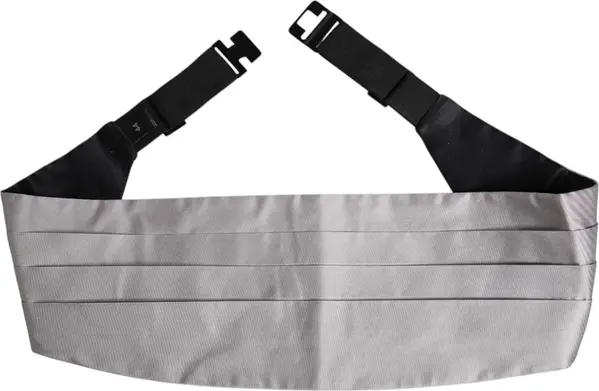 Gray Men 100% Silk Belt Wide Waist Cummerbund