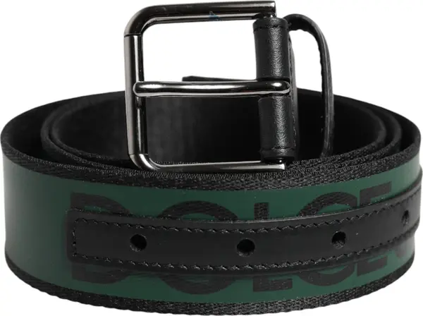 Green Black Polyester DG Logo Buckle Belt
