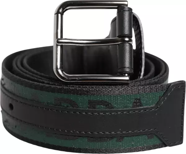 Green Black Polyester DG Logo Buckle Belt
