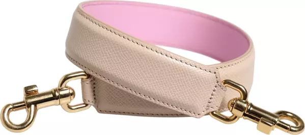 Beige Pink Leather Handbag Accessory Shoulder Strap